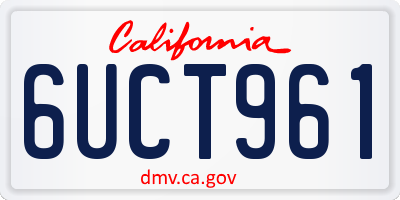 CA license plate 6UCT961