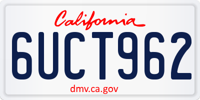 CA license plate 6UCT962
