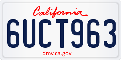 CA license plate 6UCT963