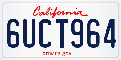 CA license plate 6UCT964
