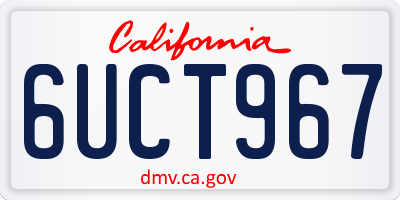 CA license plate 6UCT967