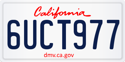 CA license plate 6UCT977