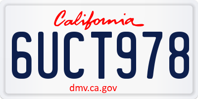 CA license plate 6UCT978