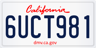 CA license plate 6UCT981