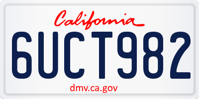CA license plate 6UCT982
