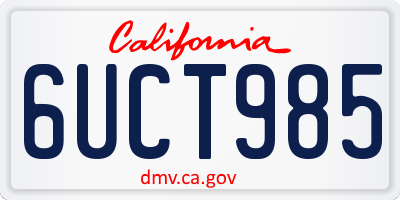 CA license plate 6UCT985