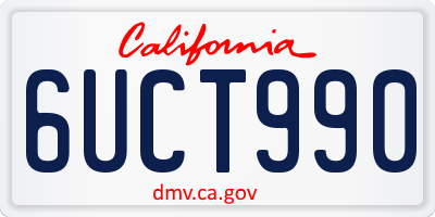 CA license plate 6UCT990
