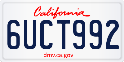 CA license plate 6UCT992