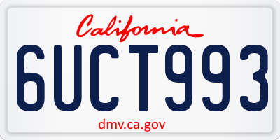 CA license plate 6UCT993