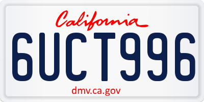 CA license plate 6UCT996