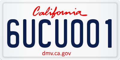 CA license plate 6UCU001