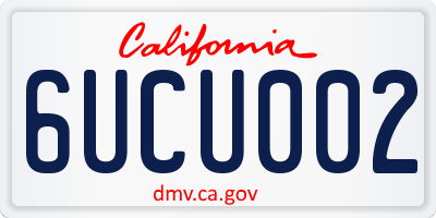 CA license plate 6UCU002