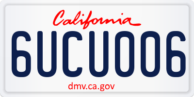 CA license plate 6UCU006