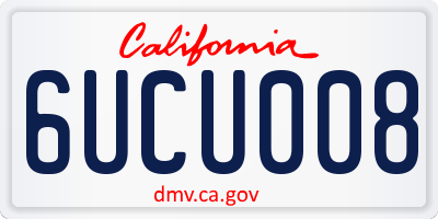 CA license plate 6UCU008