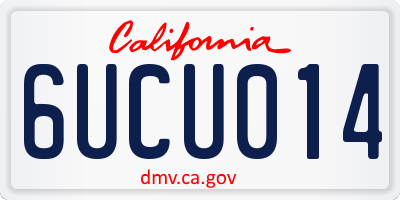 CA license plate 6UCU014