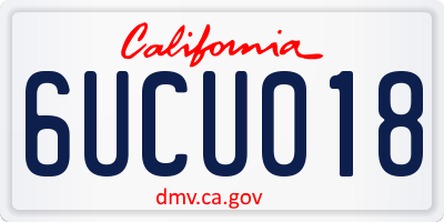 CA license plate 6UCU018