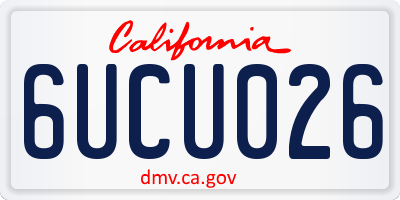CA license plate 6UCU026