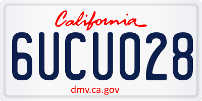 CA license plate 6UCU028