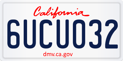 CA license plate 6UCU032