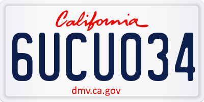 CA license plate 6UCU034