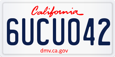 CA license plate 6UCU042