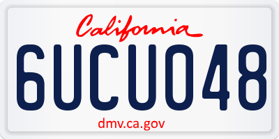 CA license plate 6UCU048
