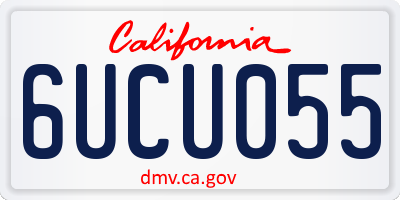 CA license plate 6UCU055