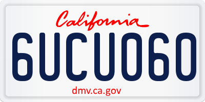 CA license plate 6UCU060