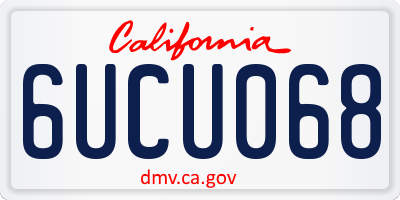 CA license plate 6UCU068