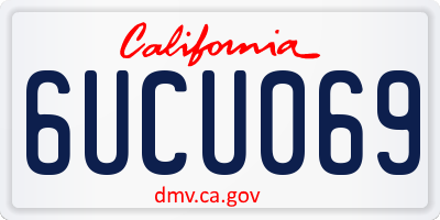 CA license plate 6UCU069
