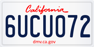 CA license plate 6UCU072