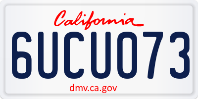 CA license plate 6UCU073