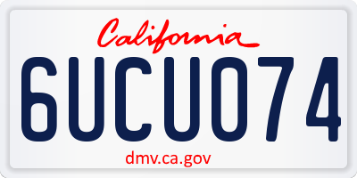 CA license plate 6UCU074