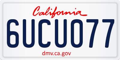 CA license plate 6UCU077