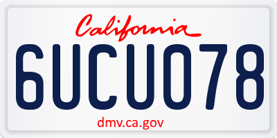 CA license plate 6UCU078