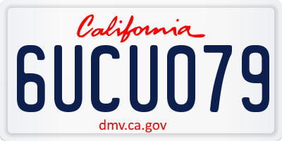 CA license plate 6UCU079
