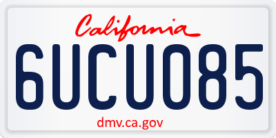 CA license plate 6UCU085