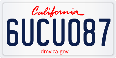 CA license plate 6UCU087