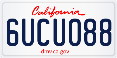 CA license plate 6UCU088