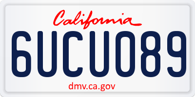 CA license plate 6UCU089