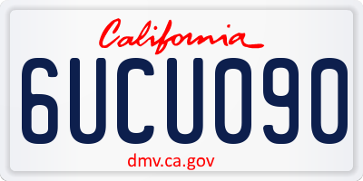 CA license plate 6UCU090