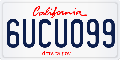 CA license plate 6UCU099