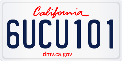 CA license plate 6UCU101
