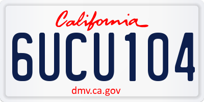 CA license plate 6UCU104