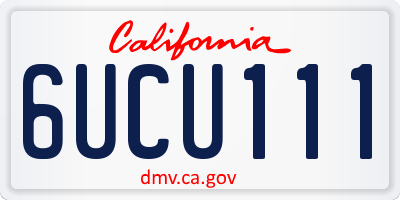 CA license plate 6UCU111