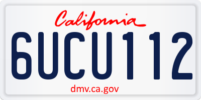 CA license plate 6UCU112