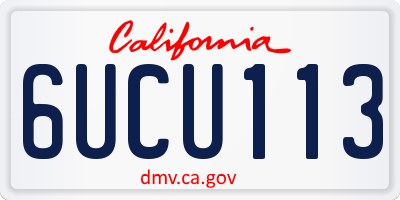 CA license plate 6UCU113