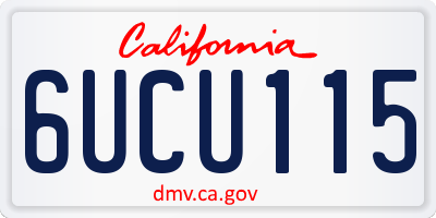 CA license plate 6UCU115