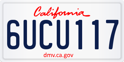 CA license plate 6UCU117