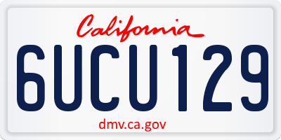 CA license plate 6UCU129
